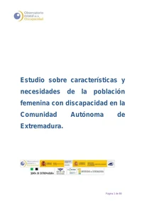 Estudio sobre características y necesidades de la población femenina con discapacidad e...