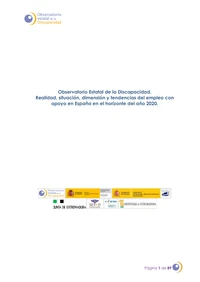 Realidad, situación, dimensión y tendencias del empleo con apoyo en España en el horizo...