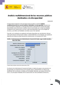 Resumen de contenidos del estudio "Análisis multidimensional de los recursos públicos d...