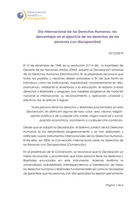 Día Internacional de los Derechos Humanos: las desventajas en el ejercicio de los derec...