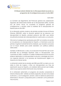 El Observatorio Estatal de la Discapacidad acuerda su programa de investigaciones para ...