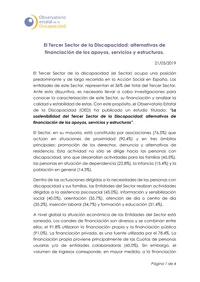 El Tercer Sector de la Discapacidad: alternativas de financiación de los apoyos, servic...