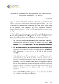Perfil de las personas con discapacidad que participan en programas de Empleo con Apoyo